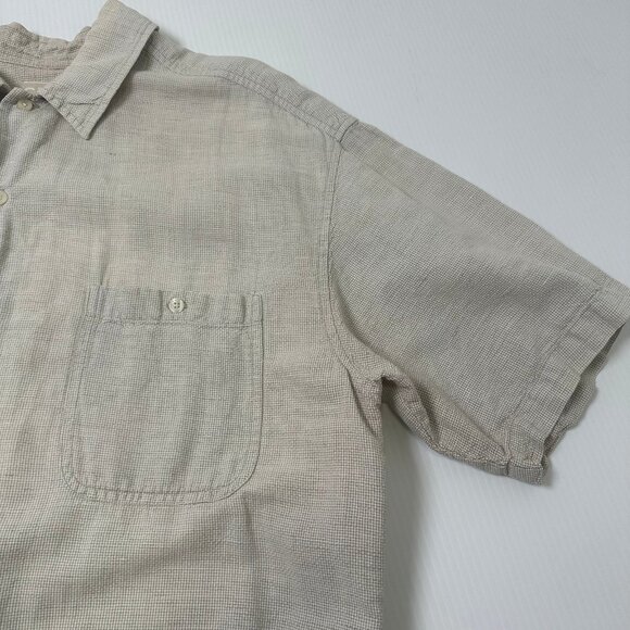 CRB Khakis Linen Blend Short Sleeve Button Up Shirt XLT - Picture 2 of 4